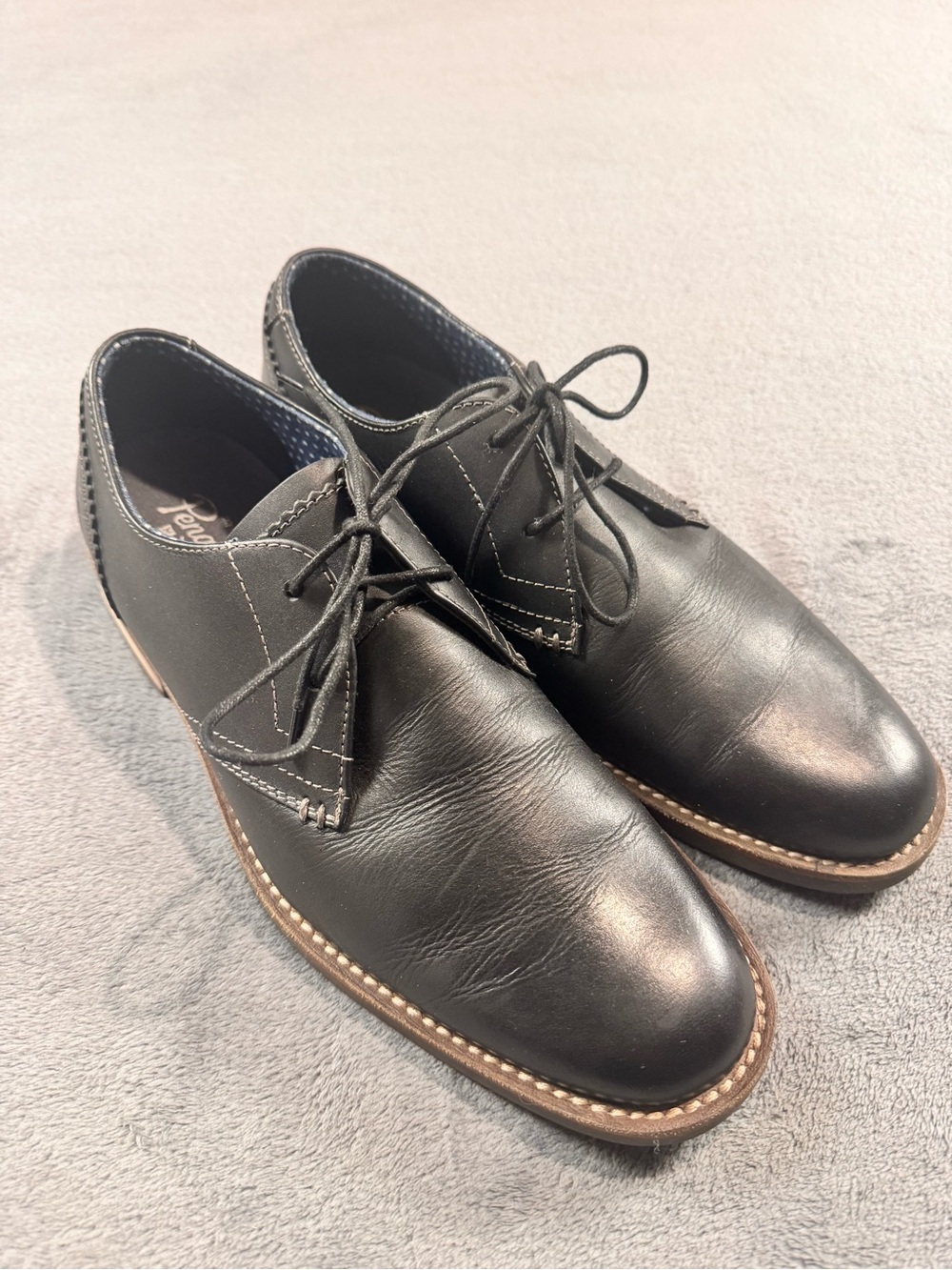 Original Penguin Waylon Black Leather Oxford Dress Shoes